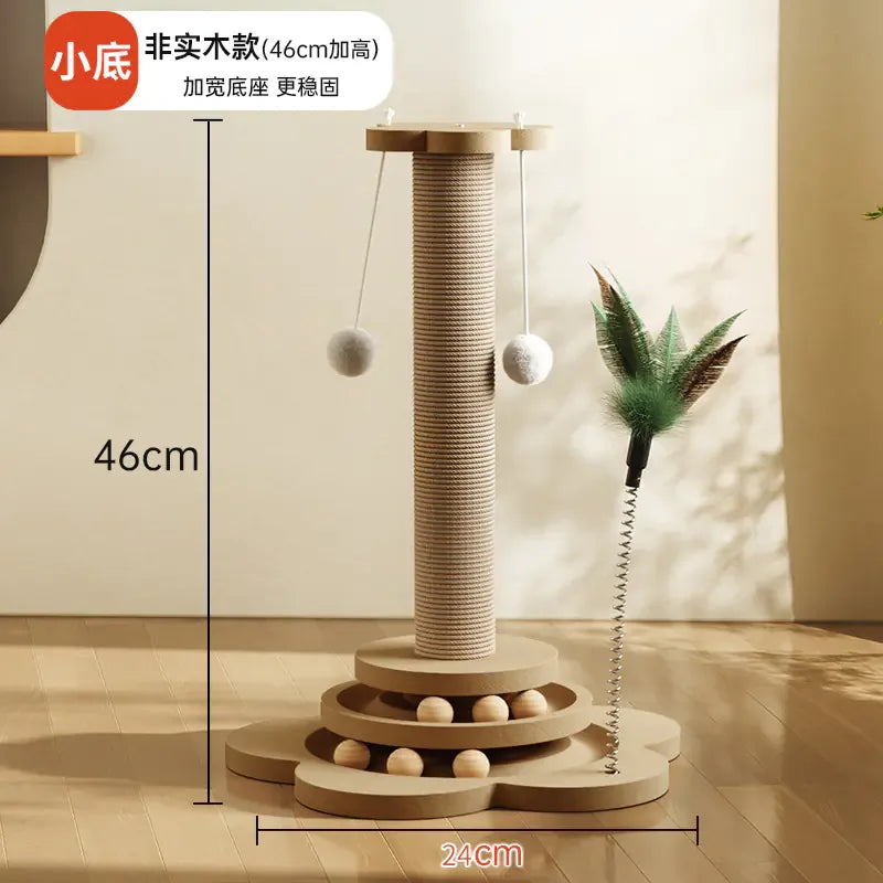 Solid Wood & Sisal Scratch Post - PetStars.Store