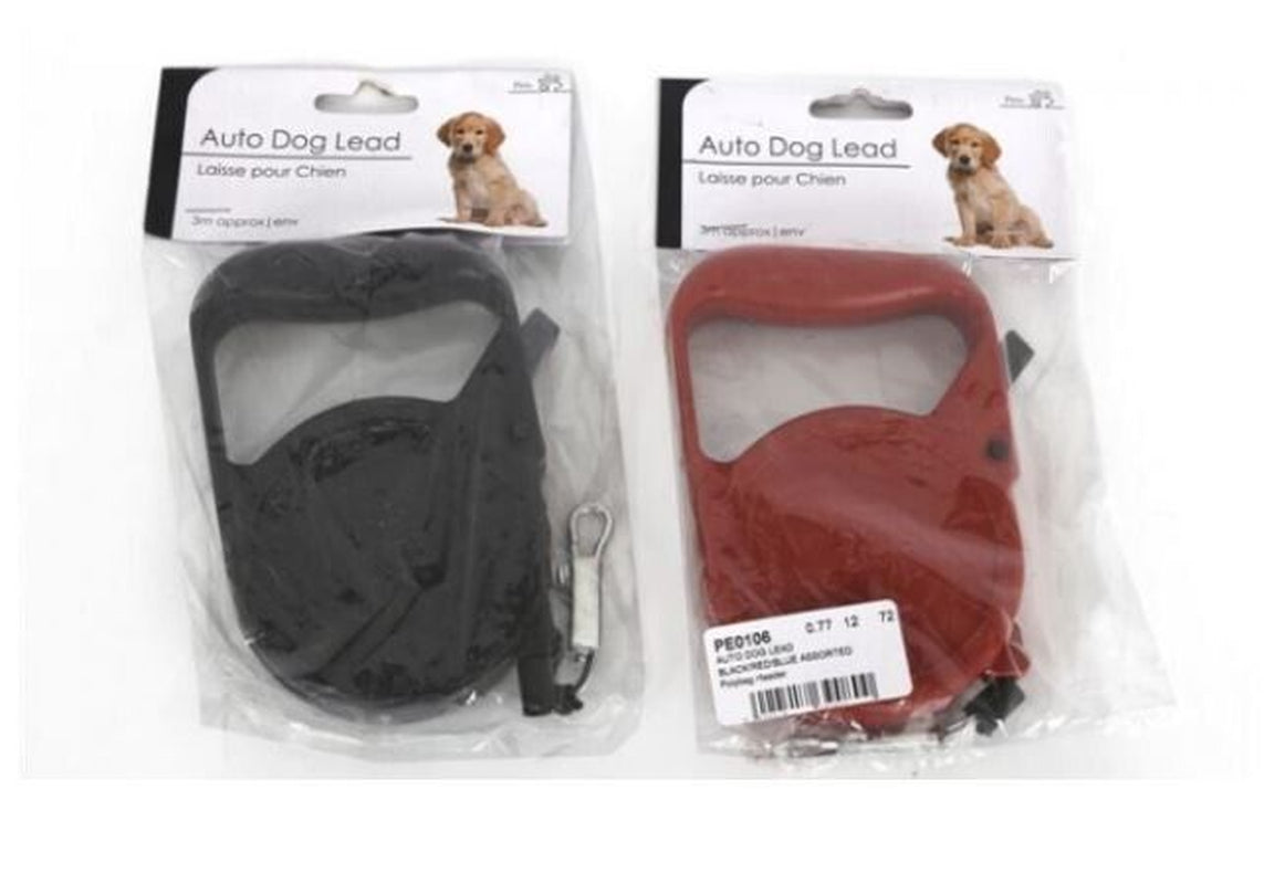 Auto Dog Lead Black Light Strong Leads 3M Extending Leash for Puppy & Small Dog