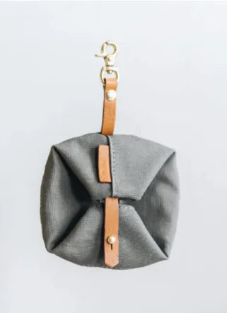 Folding Canvas Dog Bowl Grey