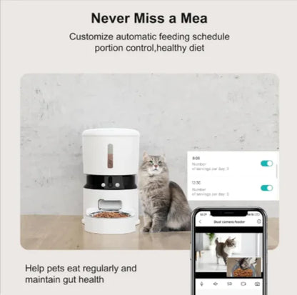 Automatic WiFi Pet Feeder - 2 types - voice or 1080P Camera