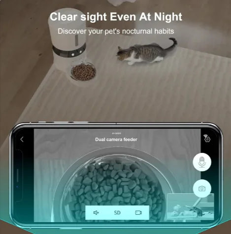 Automatic WiFi Pet Feeder - 2 types - voice or 1080P Camera