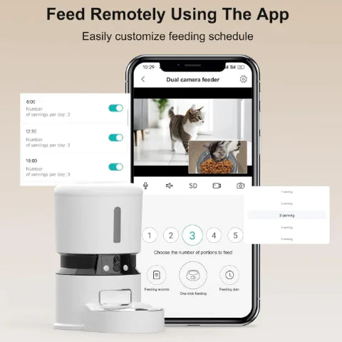 Automatic WiFi Cat Feeder with 1080P Camera - two types