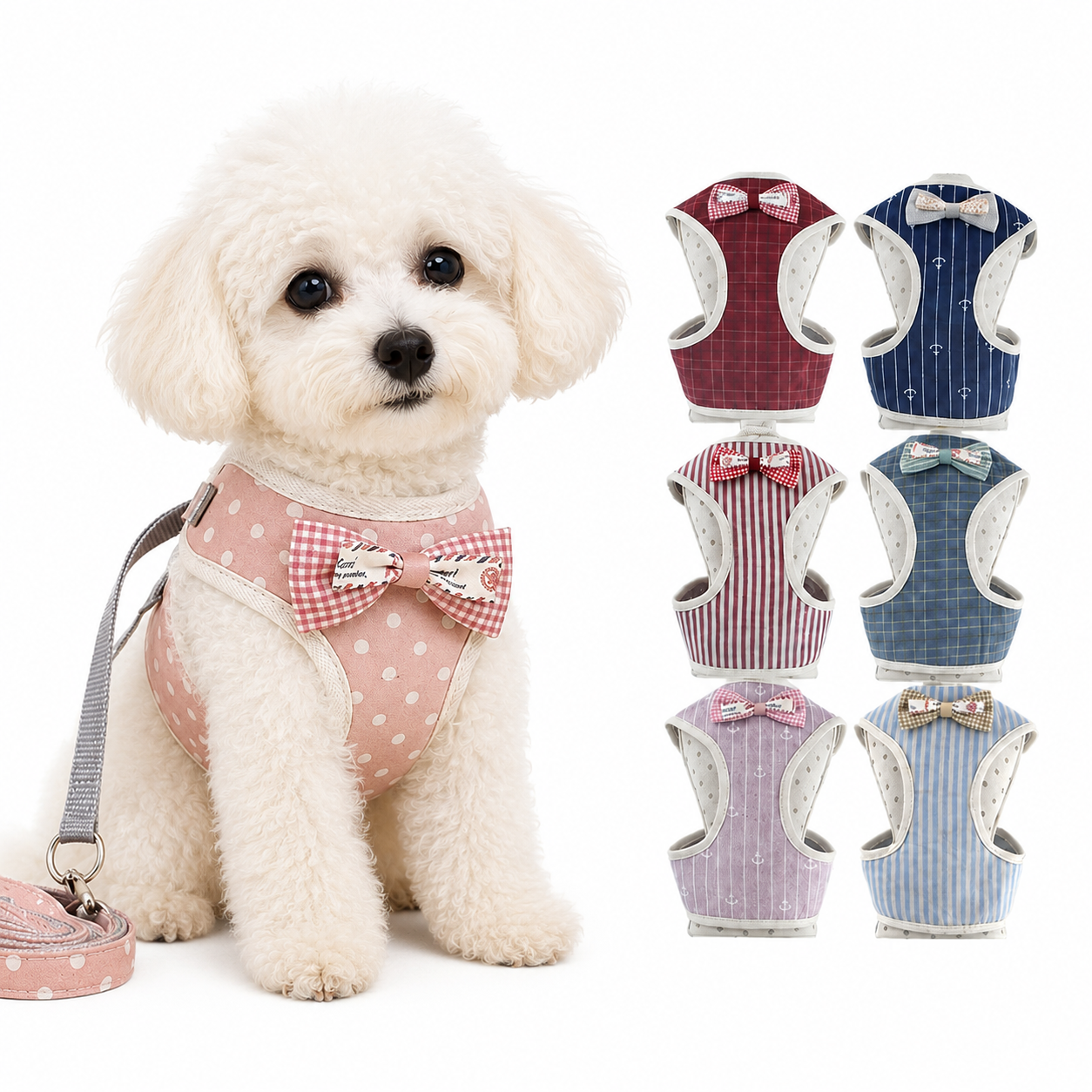 Bow Tie Chest Harness with Lead