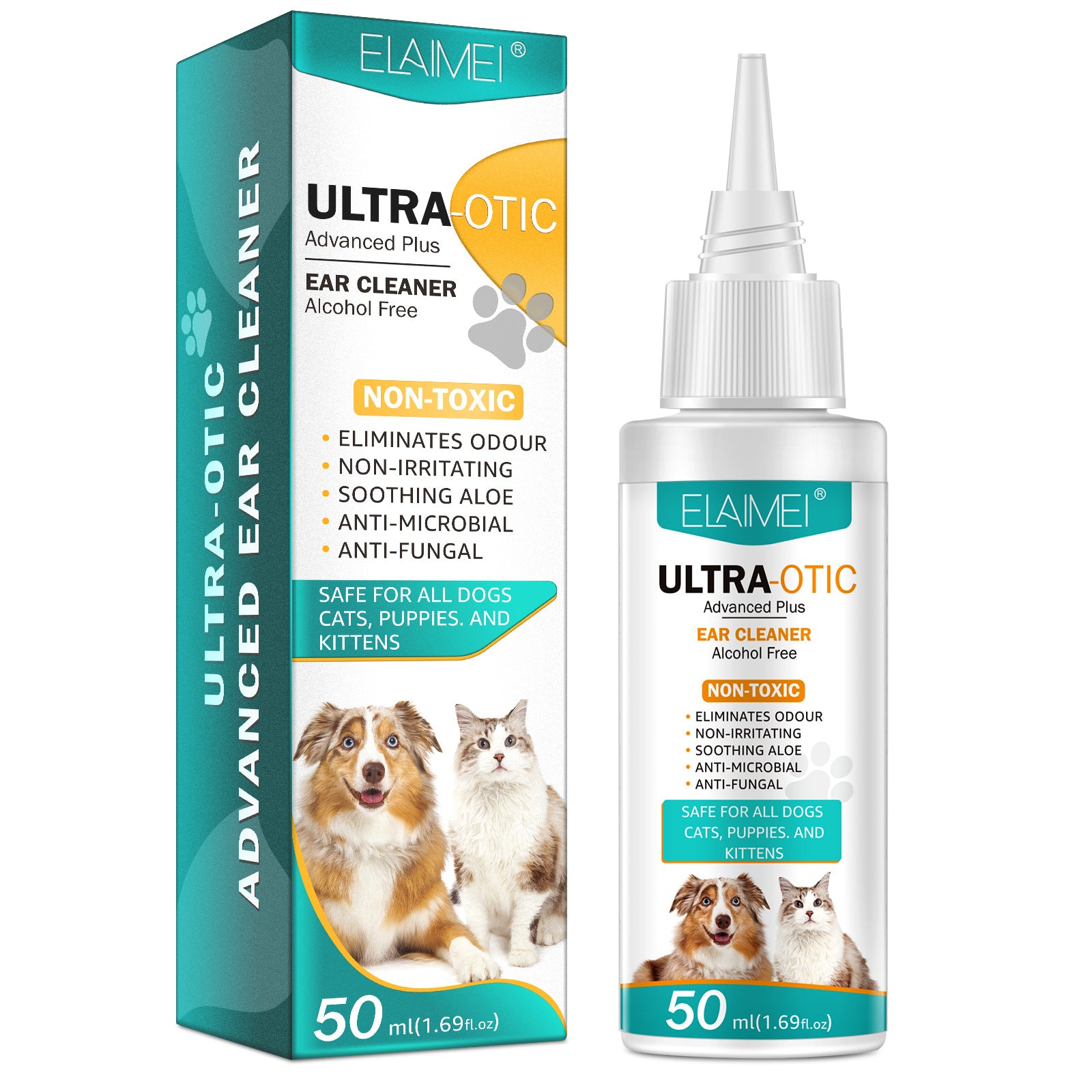 Pet Ear Cleaner 50ml ELAIMEI Pet ear cleaning liquid