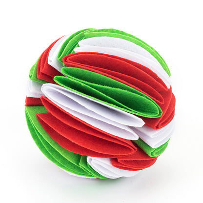 Foldable Dog Snuffle Ball For IQ Training Games White Red Green 15cm