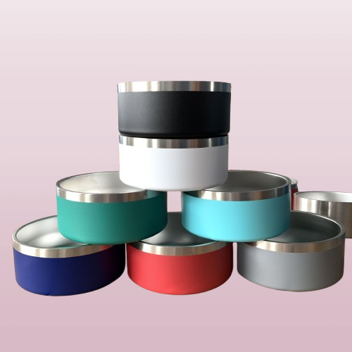 Stainless Steel Pet Bowl - 2 Sizes, 5 Colours