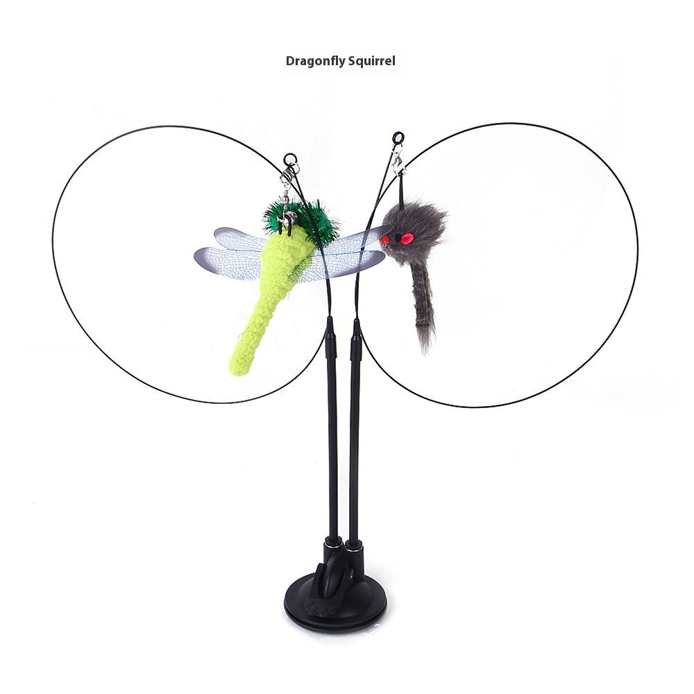 Cat Sucker Teaser Toy Dragonfly Gray Mouse As Shown