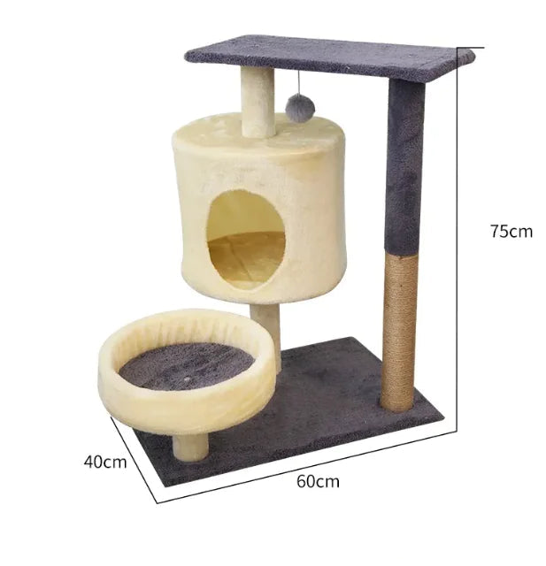 Multi-Level Scratch Post Tower with Cosy Nest