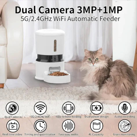 Automatic WiFi Pet Feeder - 2 types - voice or 1080P Camera