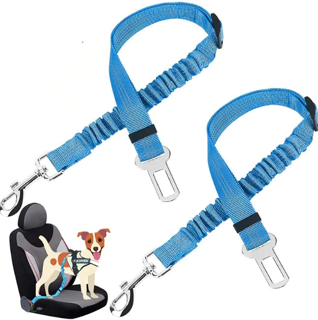 Adjustable Pet Car Seat Belt Light Blue