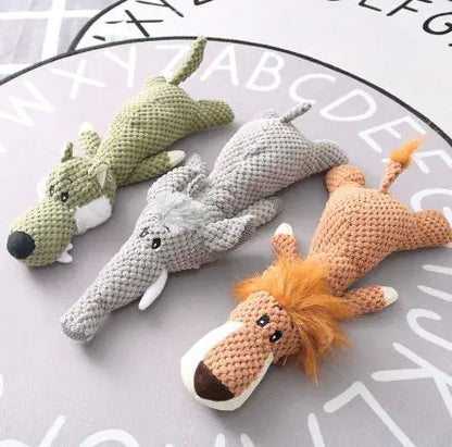 Plush Cartoon Puppy Dog Toys - Elephant, Lion or Wolf