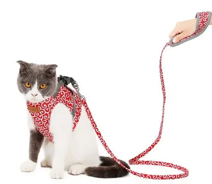 Cat Traction Rope Chest Harness and Vest Style Outfit