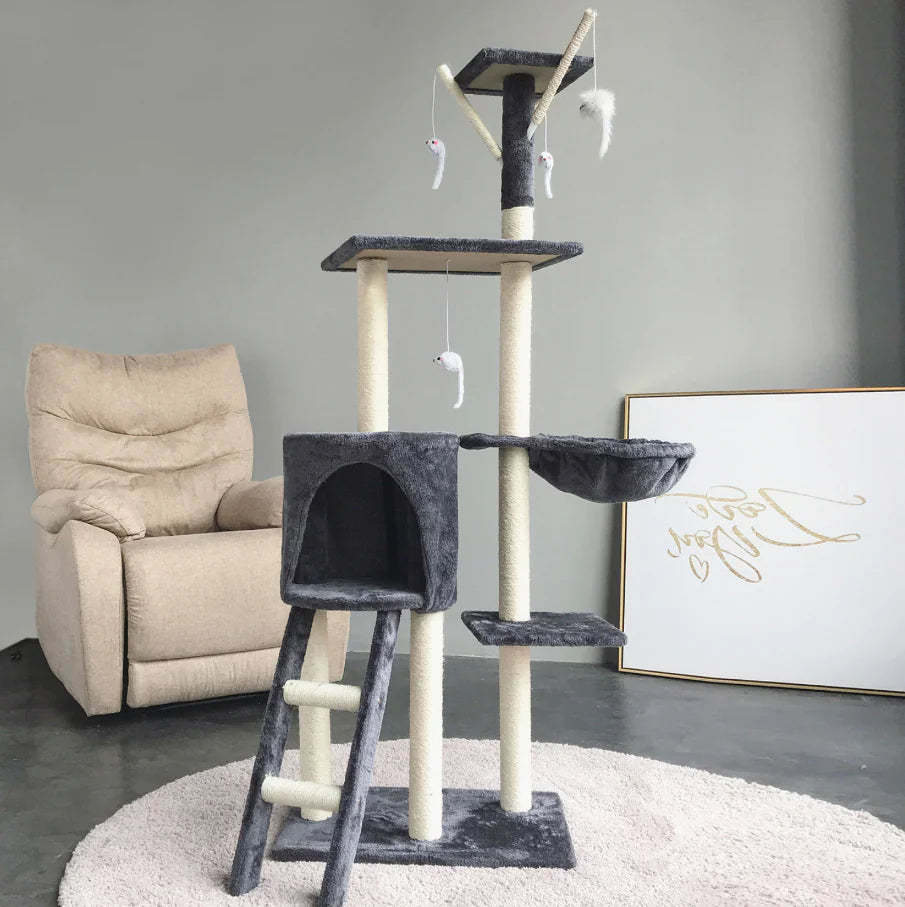 Cat Tree with Five Platforms and Scratching Post