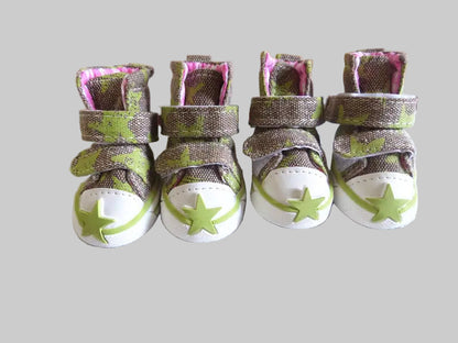 Star Canvas Dog Shoes