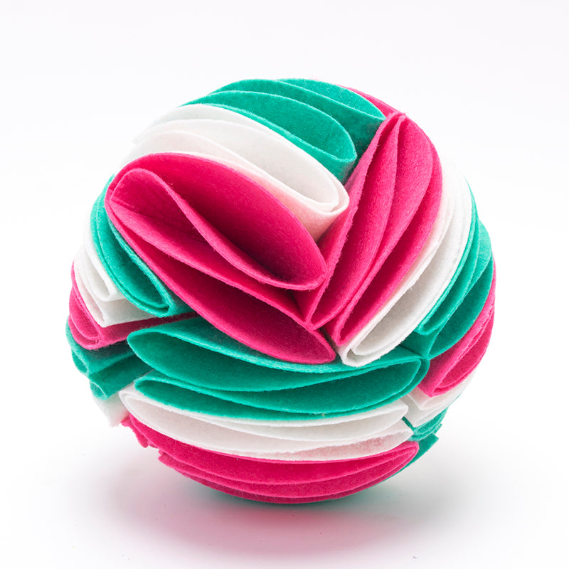 Foldable Dog Snuffle Ball For IQ Training Games White Cyan Pink 20cm