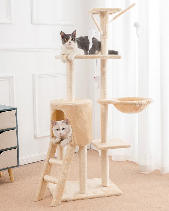 Cat Tree with Five Platforms and Scratching Post