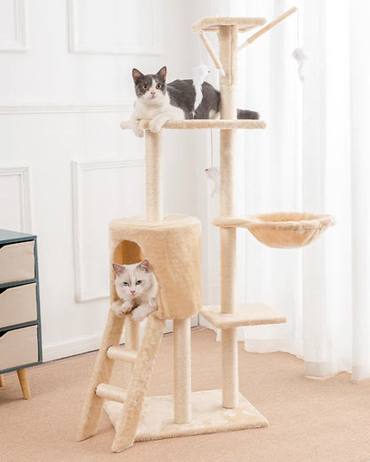Cat Tree with Five Platforms and Scratching Post
