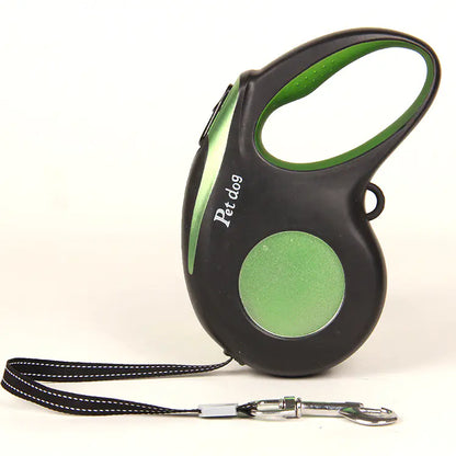 Automatic Retractable Dog Leash - 3 or 5 Metres Green 3m