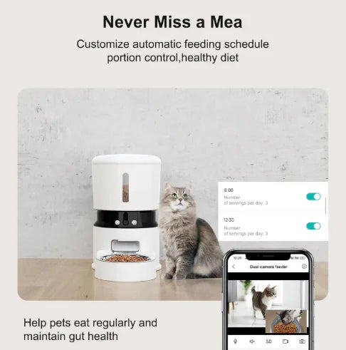 Automatic WiFi Cat Feeder with 1080P Camera - two types