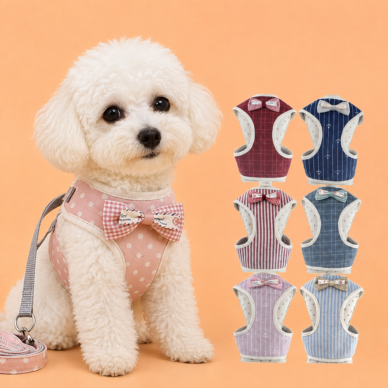 Bow Tie Chest Harness with Lead