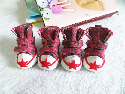 Star Canvas Dog Shoes
