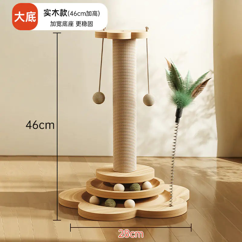 Solid Wood & Sisal Scratch Post