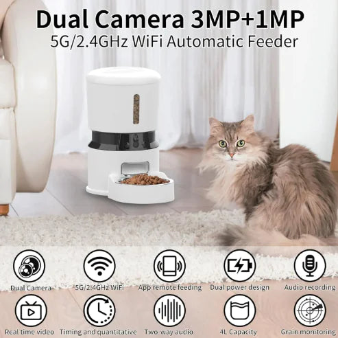 Automatic WiFi Cat Feeder with 1080P Camera - two types