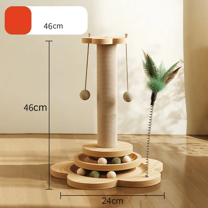 Solid Wood & Sisal Scratch Post