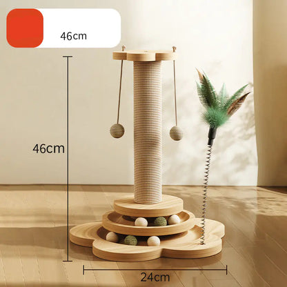 Solid Wood & Sisal Scratch Post